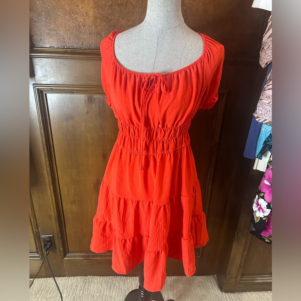 Liberty Love Red Tiered Mini Dress